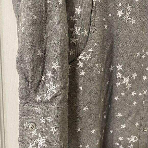 Levi’s Girls Shirt Dress Long Sleeve Gray Printed Stars Size M Youth (10-12) EUC - Picture 4 of 12